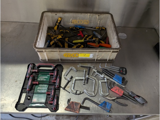 T Handle Hex Keys, C Clamps, Tools