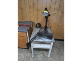 Steel Table, Magnifier, Desk Light, Radio