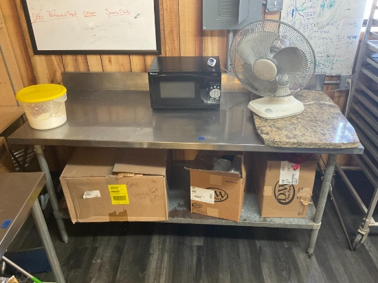 6' Wide  Stainless Table W/ Microwave & Fan