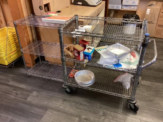 Rolling Wire Shelf & 1 Rack