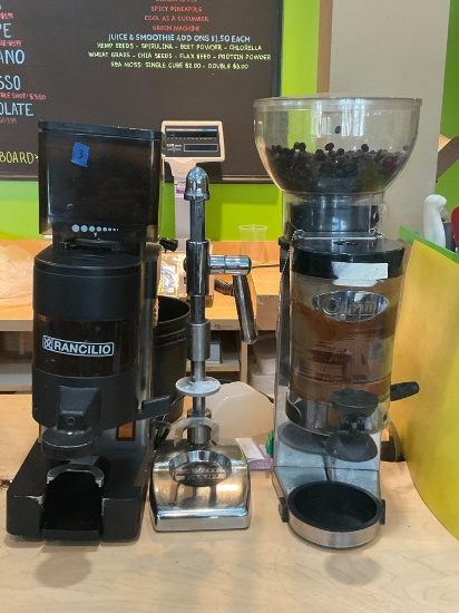 Rancilio & Cunill Coffee Grinder/ Dispensers & Auto Tamp