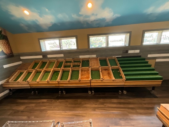 (5) 4'W x 45"D Rolling Produce Stands