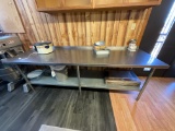 8' Wide Stainless Table W/ Contents