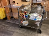 Rolling Wire Shelf & 1 Rack