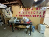 5' Workbench W/ Cash Register & Contents, Pegboard Contents