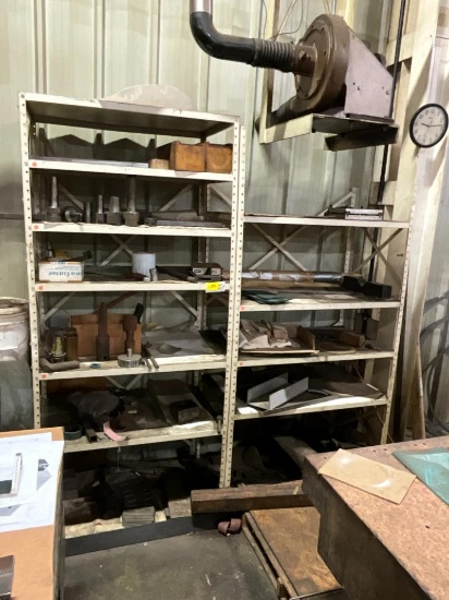 2 38" Metal Shelves W/ Metal Fixtures misc.