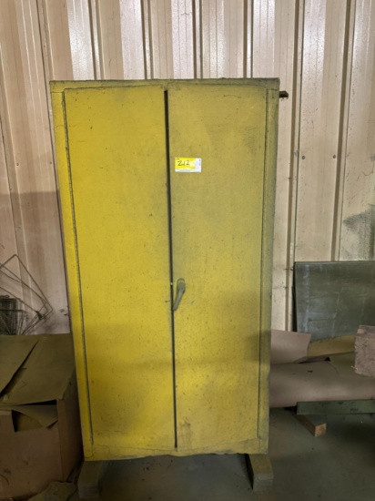 65"x34" Metal Cabinet W/ Paint Supplies