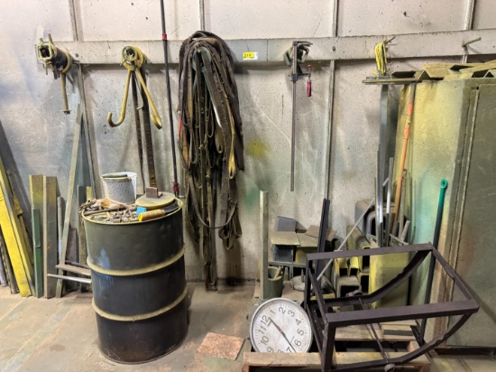 Various Lifting Straps, 55 Gal. Drum, Material & Misc.