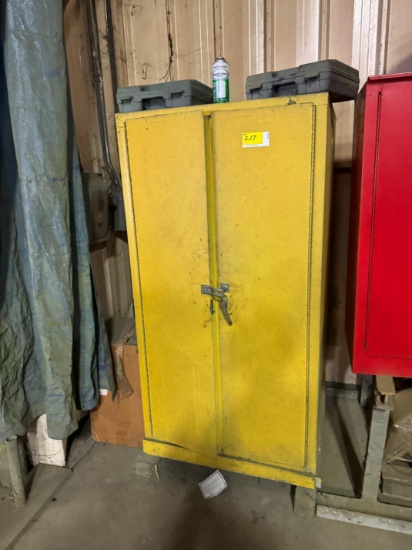 65"x34" Metal Cabinet W/ Paint Supplies