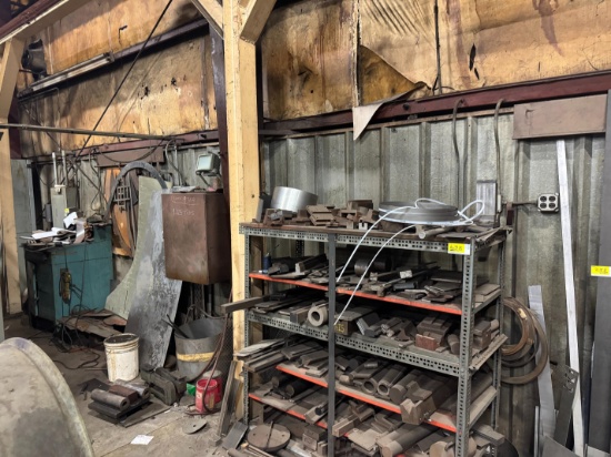 5'x5' Metal Shelving, 43"x34" Work Station & Tooling