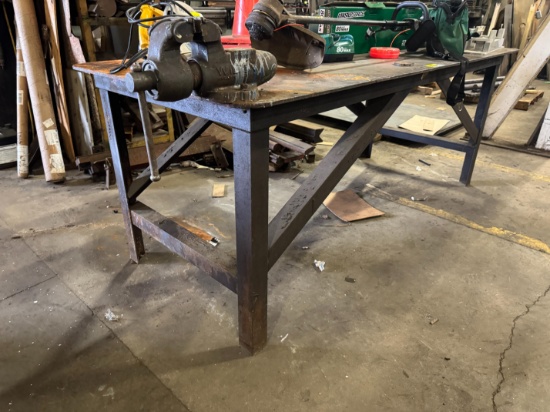 94"x42" Steel Work Bench W/ Wilton Vise