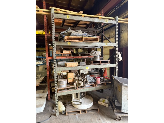8' Pallet Racking W/ Contents- Chains, Straps, Welding Wire,