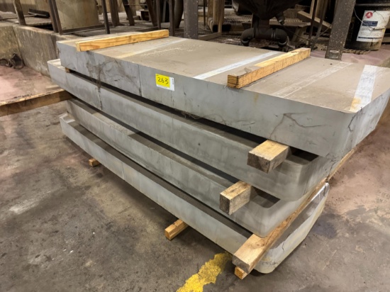 (4) 5 1/2" Thick Aluminum Plates & (3) 14' Aluminum Pieces