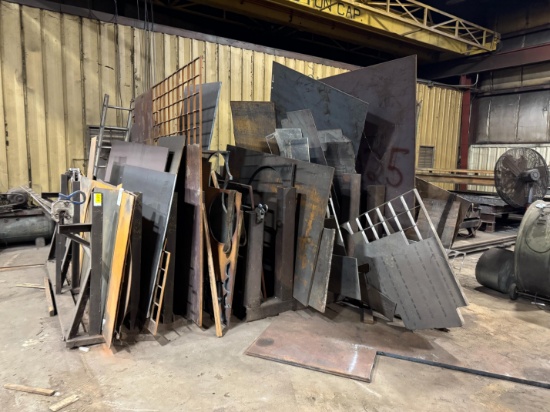 (2) Heavy Duty Material Racks W/ Various Sheets, Drops &