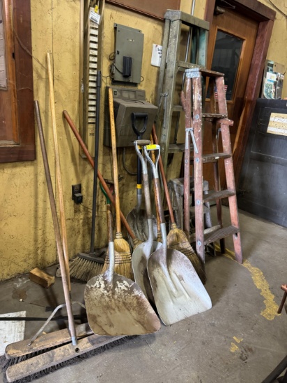 Step Ladders, Shovels & Brooms