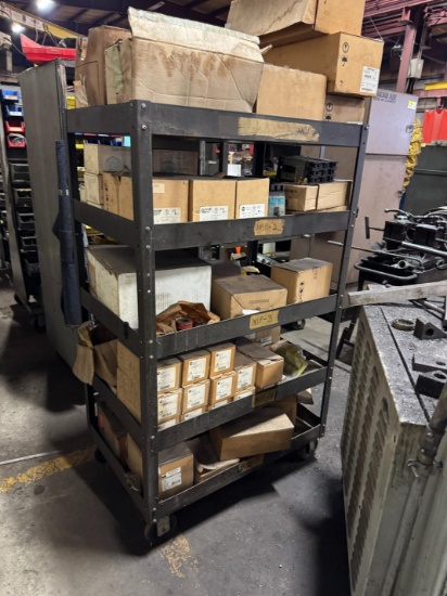 3' Rolling Cart W/ Contents-Electrical Compenents & More
