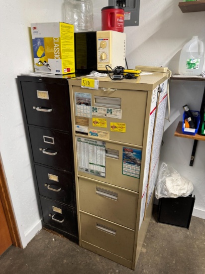 (2) 4-Drawer Metal File Cabinets, Microwave, CncG Coder