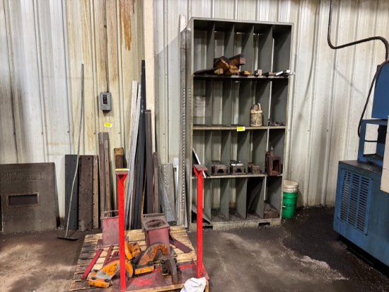3 Machine Vise, 4' Shelf Misc Scrap