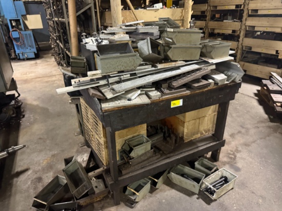 50" Work Table W/ Contents-Various Scrap & Parts Containers