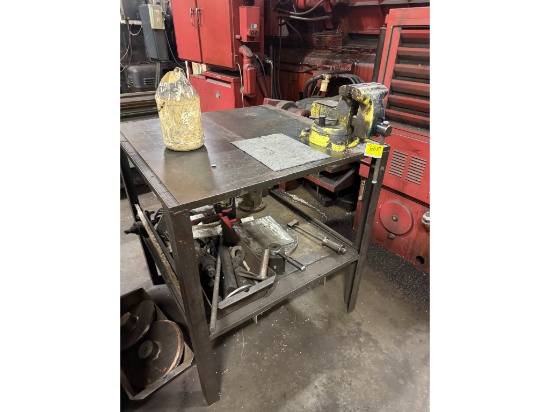 3' Steel Table W/ 6" Vise & Other Contents