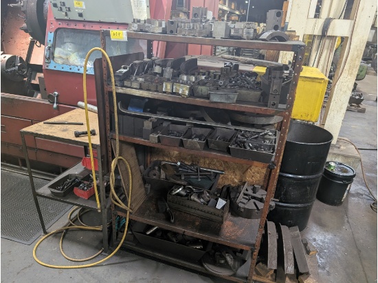 42" Shelf, 2' Work Station, Jaws, Machine Screws, (8) Chuck Jaw & Parts