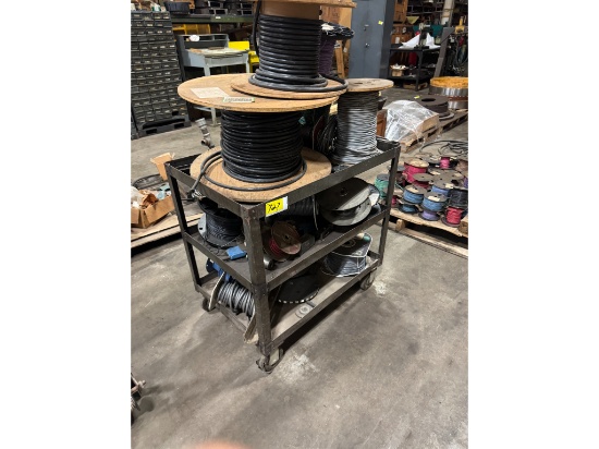 3' Shop Cart W/ Various Rolls Of Wire