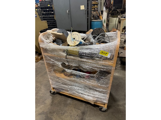 Rolling Cart W/ Various Wire Spools