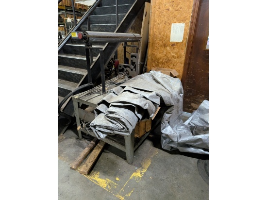 5' Steel Work Table W/ Film Roller, Tarp & Hardware