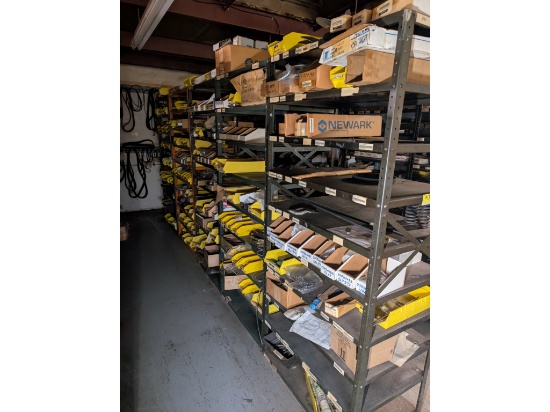 (5) 38" Steel Shelves W/ Hardware & Inventory
