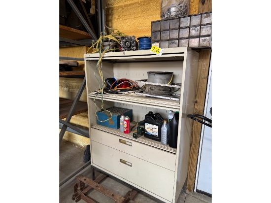 42" Metal Cabinet W/ Contents-Hardware Holders,