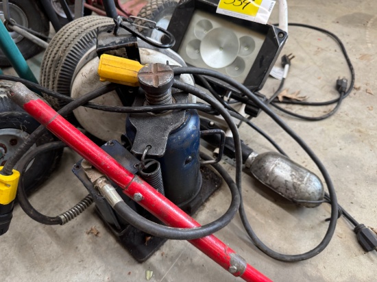 Work Lights, Bottle Jack, Extension Cord Reel