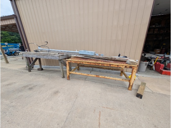 Steel Work Table, Wood Workbench