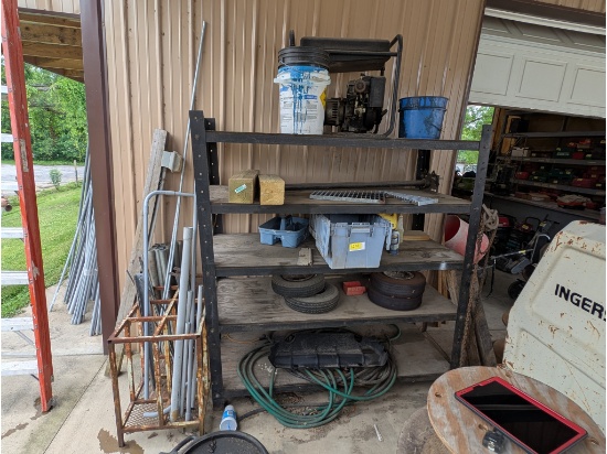 Steel Shelf w/ Conduit, Tires, Generator