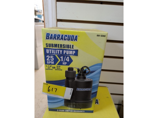 Barracuda 1/4 hp Sump Pump