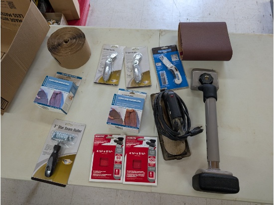 Carpet Stretcher, Carpet Knives, Seam Roller, Iron