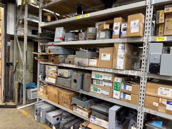 4 Shelves and Floor of Electrical Boxes, LoadCenters