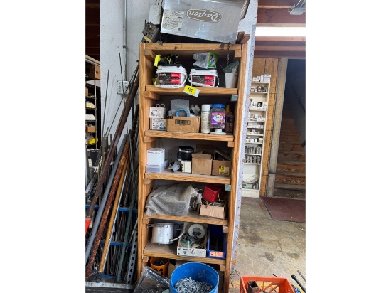 Shelf w/ Misc. Hardware, Chain, Electrical