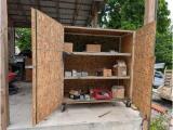Wood Cabinet on Wheels w/ Electrical Supply