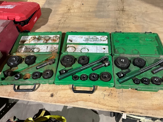(3) Greenlee 1/2"-2" Conduit Knockout Kunch Kit