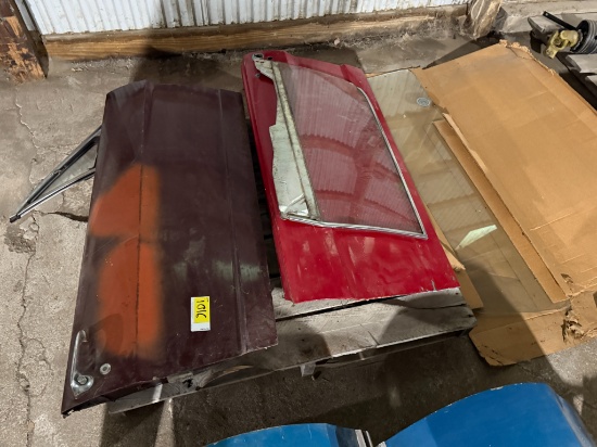 (2) Red 1967 Mustang Doors & Rear Glass