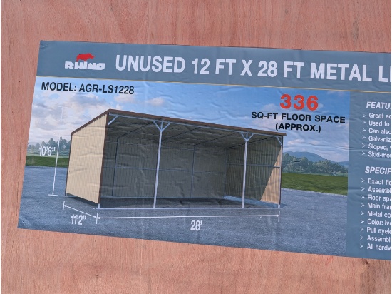 Rhino 12' x 28' Metal Livestock Shed