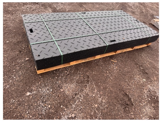 (12) Polyethylene Board Roadbed Protection Pads, 47" x 94.5" x .5"