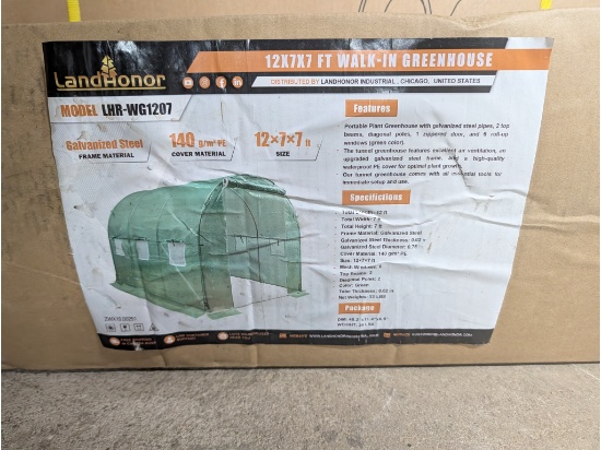 Land Honor 12' x 7' x 7' Walk In Greenhouse