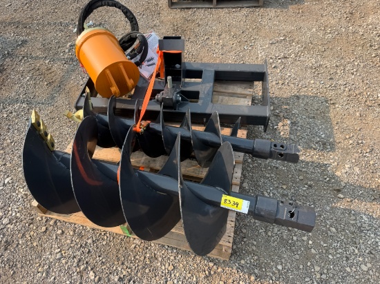 LandHonor Skid Steer Auger & Bit Set- 12" & 18" Bits