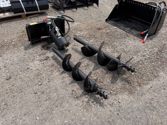 SDLanch Mini Skid Steer Auger w/ 2 Bits