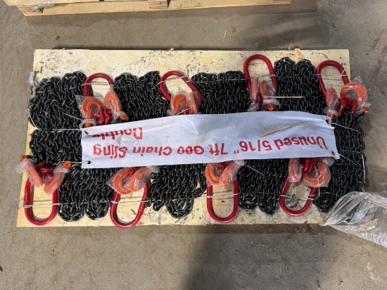 (8) Unused 5/16" 7' G80 Double Chain Slings