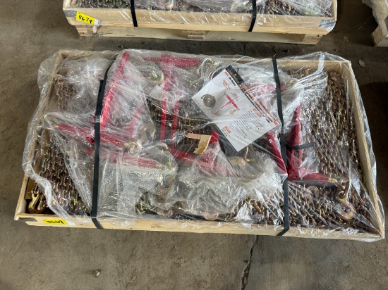 (16) 20' 5/16" Chains w/ (8) 5400 lb Ratchet Binders