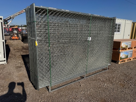 (20) 112"x72" Chain Link Fence Panels W/ Feet & Connectors