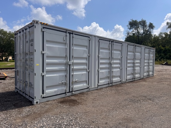 1 Trip High Side 40' Shipping Container W/ 4 Side Doors
