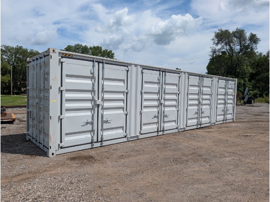 1 Trip High Side 40' Shipping Container W/ 4 Side Doors